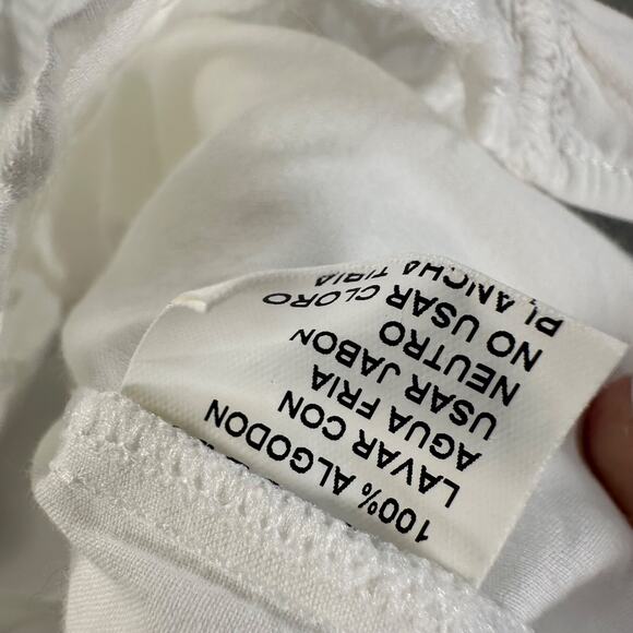 Rapsodia White Embroidered Button Down Blouse Women's Medium Cotton Long Sleeve - Picture 9 of 11